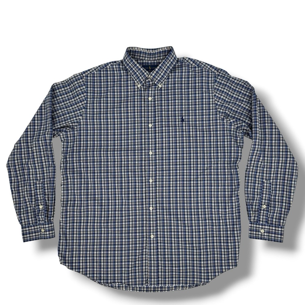 Polo Ralph‎ Lauren Classic Fit Performance Button Shirt XXL Plaid Preppy Dadcore